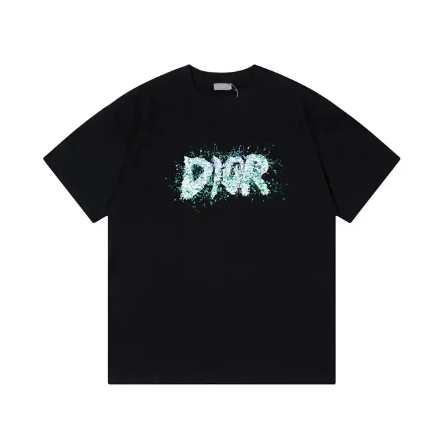Dior Splatter Logo T-Shirt Black Multi