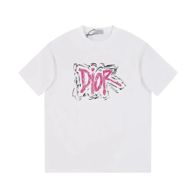 Dior Graffiti Sketch Logo T-Shirt White