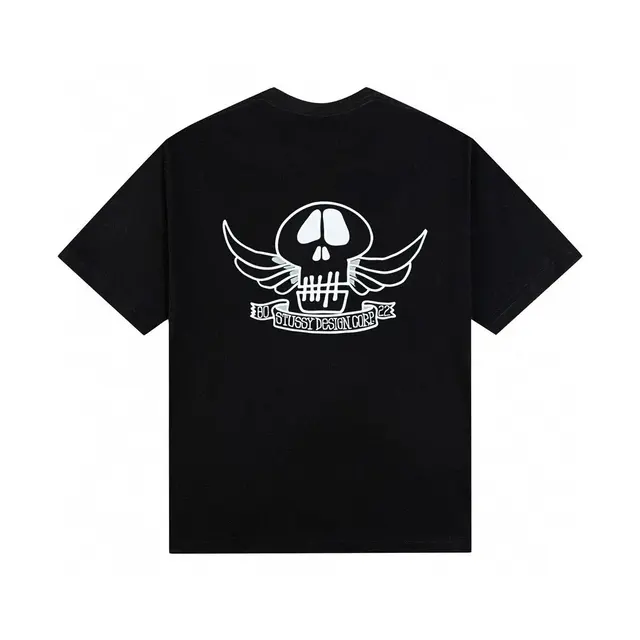 Stussy Winged Skull Black Tee