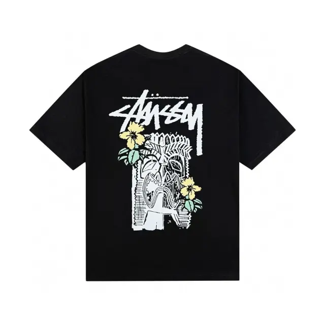 Stussy Tiki Flower Black Tee