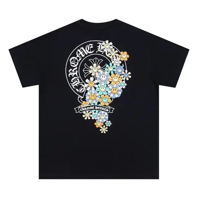 Chrome Hearts Horseshoe Floral T-Shirt Black