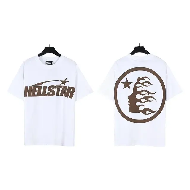 Hellstar Flame Head Logo T-Shirt White Brown