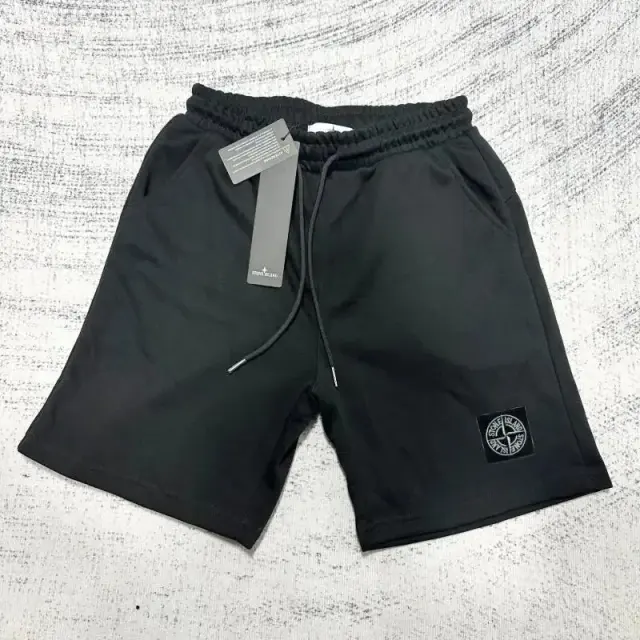 Stone Island Compass Patch Sweatshorts Black