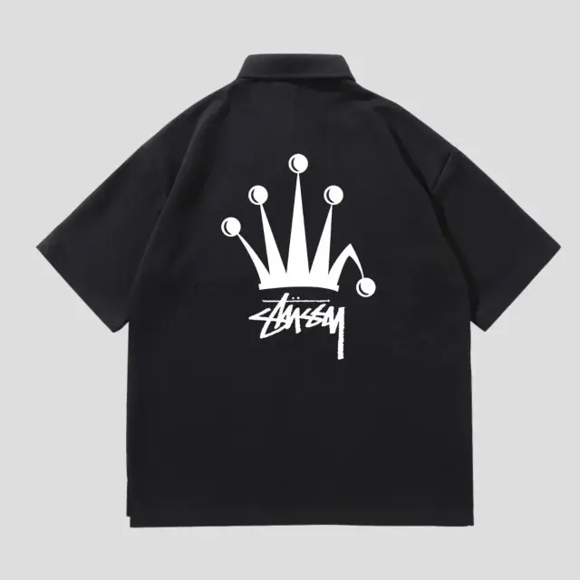 Stussy Crown Pique Polo Black