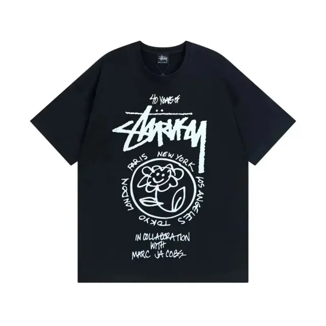 Stussy x Marc Jacobs 40th Anniversary World Tour T-Shirt Black