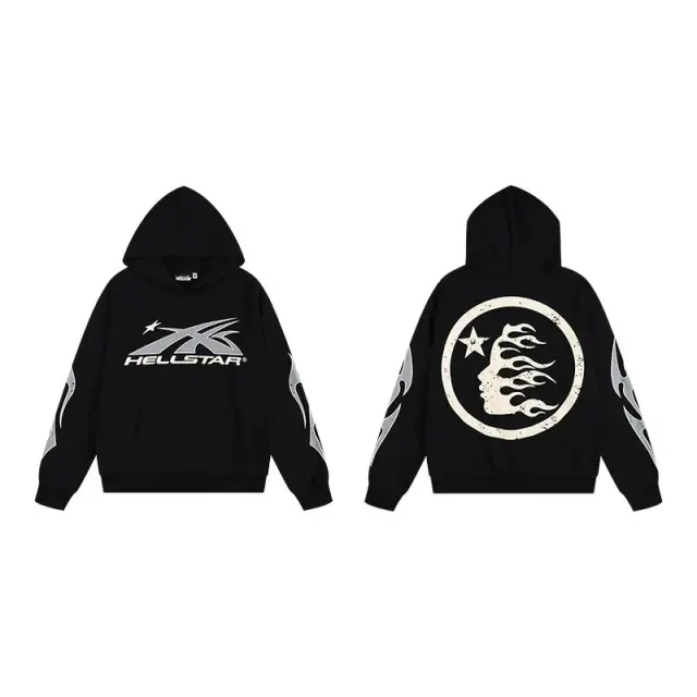 Hellstar Logo Hoodie Black Silver