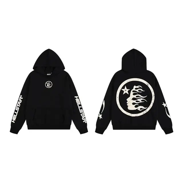 Hellstar Flame Graphic Hoodie Black
