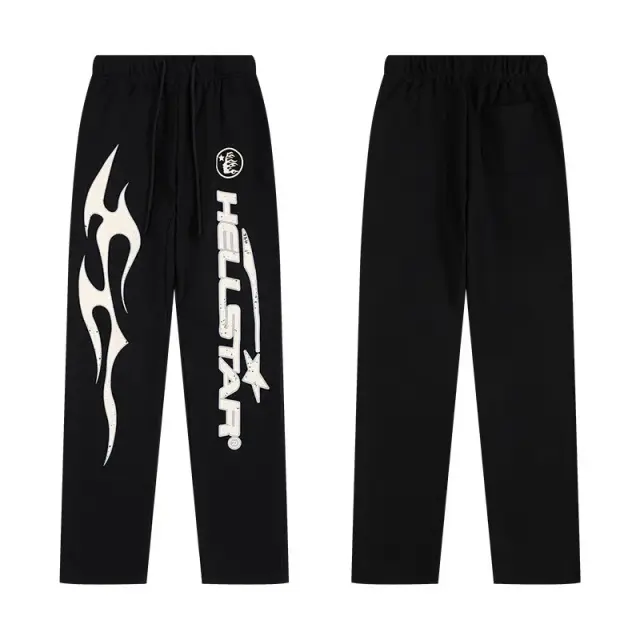 Hellstar Flame Graphic Sweatpants Black