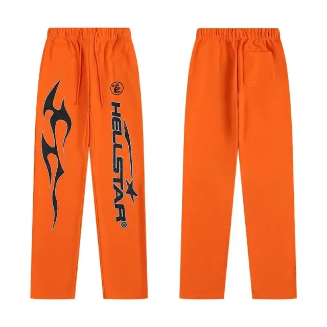 Hellstar Flame Graphic Sweatpants Orange