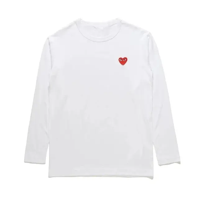 Comme des Garcons PLAY Red Heart Long-Sleeve T-Shirt White