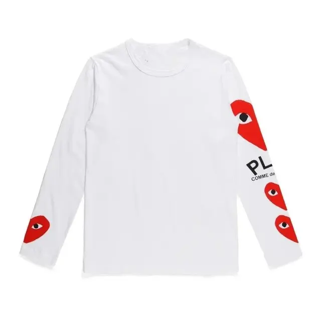 Comme des Garcons PLAY Multi Heart Sleeve Long-Sleeve T-Shirt White