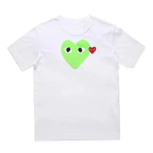 Comme des Garcons PLAY Double Heart T-Shirt White Green