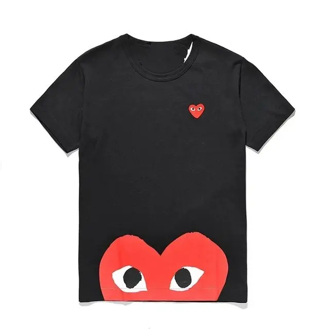 Comme des Garcons PLAY Half Red Heart T-Shirt Black