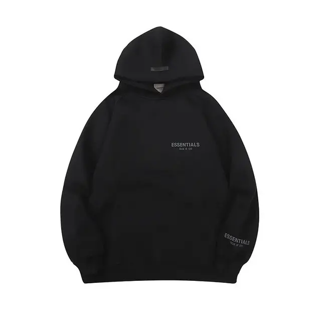 Fear of God Essentials Left Chest Logo Hoodie Black