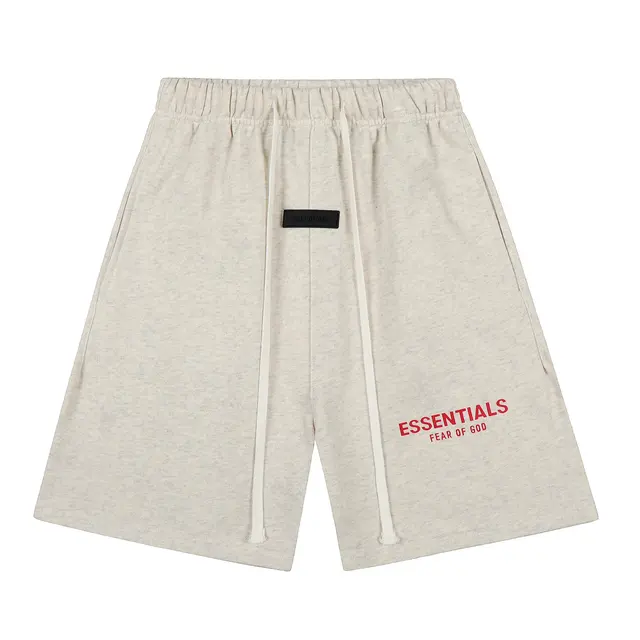 Fear of God Essentials Sweatshorts Light Oatmeal Red