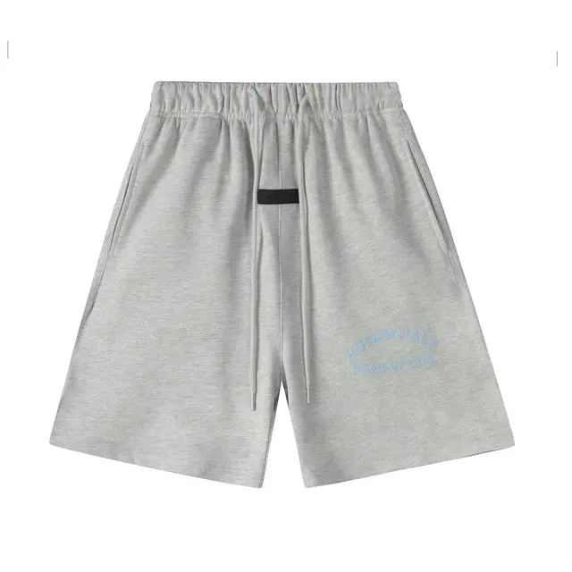 Fear of God Essentials Arched Logo Sweat Shorts Heather Grey Light Blue