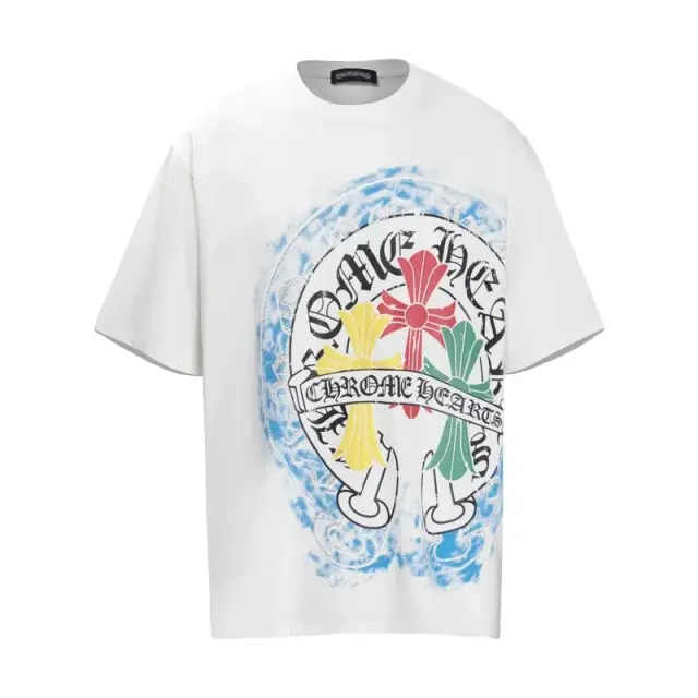 Chrome Hearts Multicolor Cross Horseshoe T-Shirt White