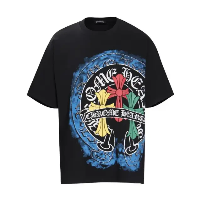 Chrome Hearts Multicolor Cross Horseshoe T-Shirt Black