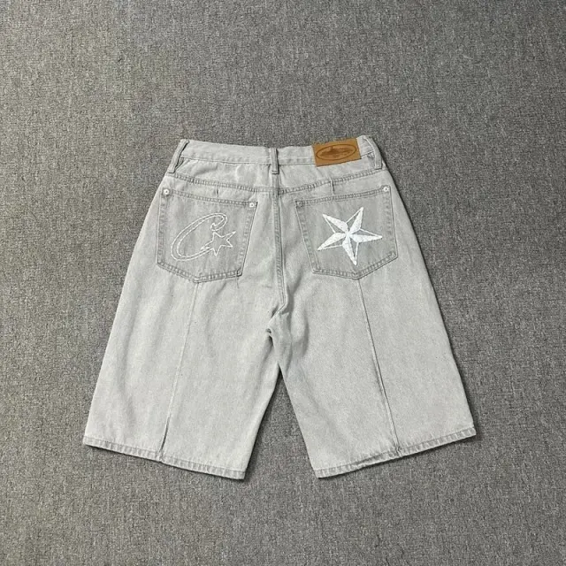 Corteiz C-Star Denim Shorts Grey