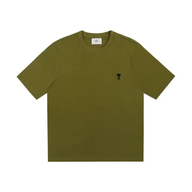 AMI Paris Ami de Cœur T-Shirt Olive Green