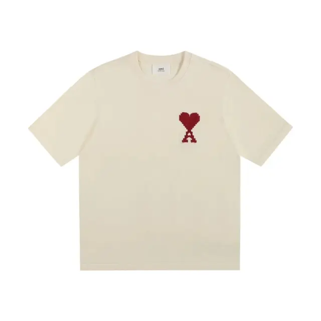 AMI Paris Pixel Ami de Coeur T-Shirt Off-White