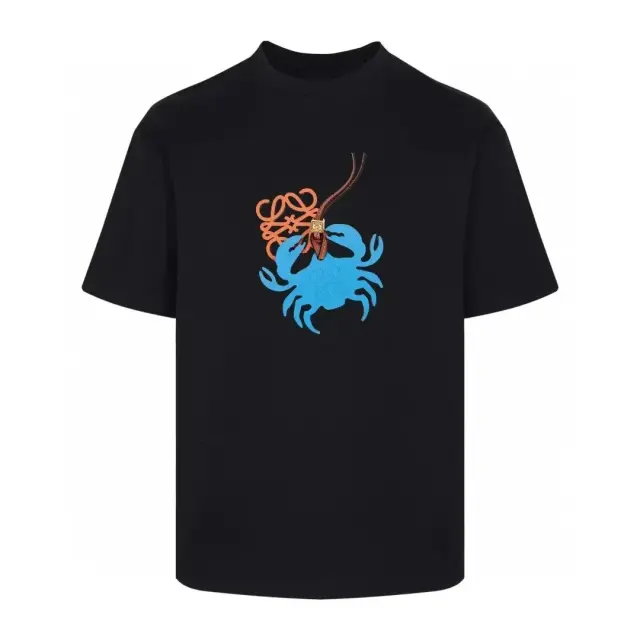LOEWE Crab Charm Graphic T-Shirt Black