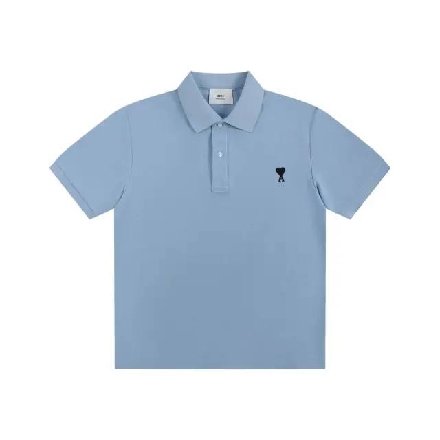 AMI Paris Ami de Coeur Polo Shirt Light Blue