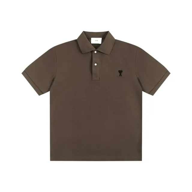 AMI Alexandre Mattiussi Ami de Cœur Polo Shirt Brown