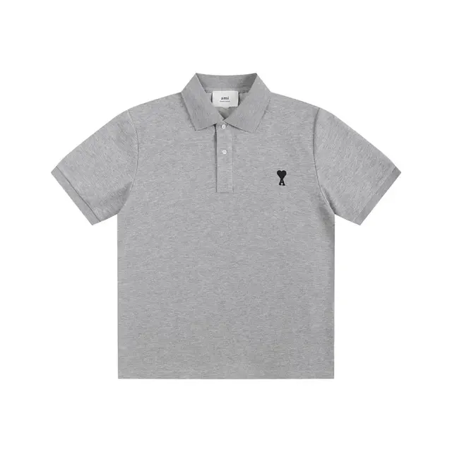 AMI Alexandre Mattiussi Ami de Cœur Polo Shirt Heather Grey