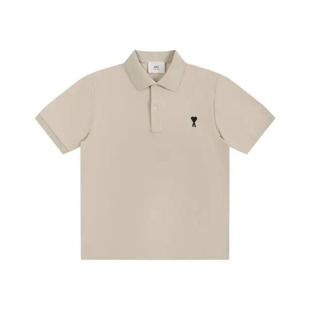 AMI Alexandre Mattiussi Ami de Cœur Polo Shirt Beige