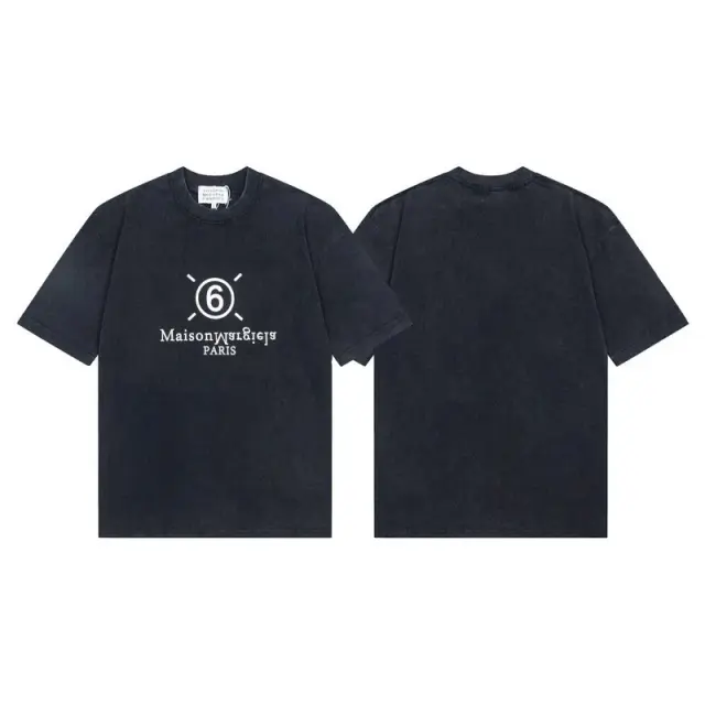 MM6 Maison Margiela Logo Print T-Shirt Washed Black