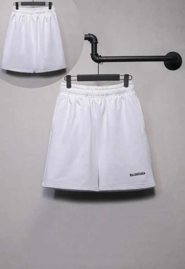 Balenciaga Logo Sweat Shorts White