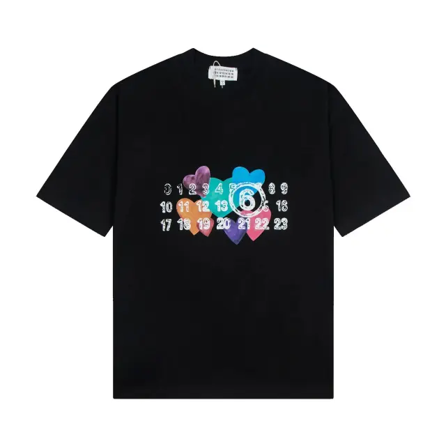 MM6 Maison Margiela Hearts Numeric Logo T-Shirt 'Black'