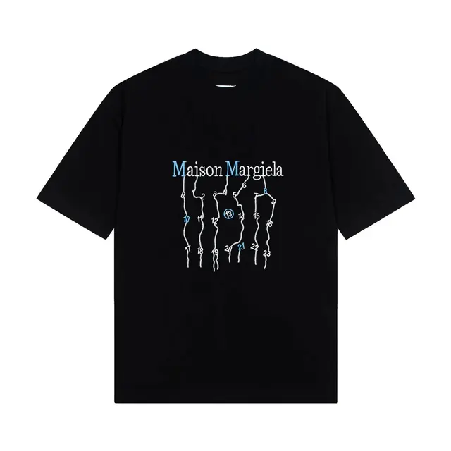 Maison Margiela Wavy Numeric Logo T-Shirt Black