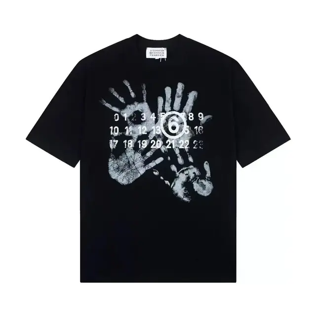 MM6 Maison Margiela Handprints Numeric T-Shirt Black