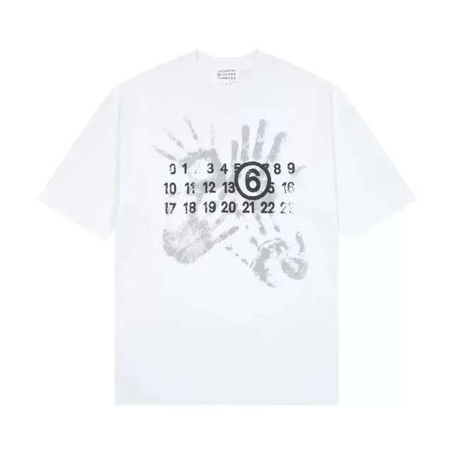 MM6 Maison Margiela Handprints Numeric T-Shirt White