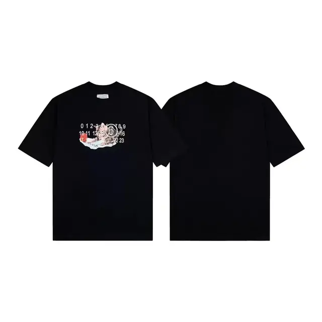 Maison Margiela Numeric Cat Print T-Shirt Black