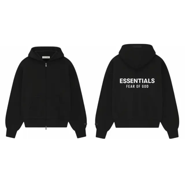 Fear of God Essentials Full Zip Hoodie Black