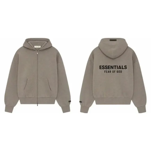 Fear of God Essentials Full Zip Hoodie Grey