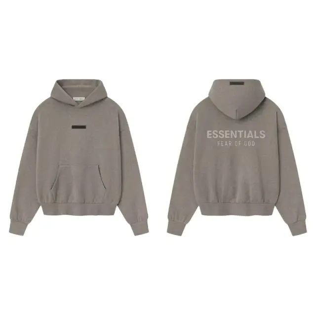 Fear of God Essentials Back Logo Hoodie Oat Grey