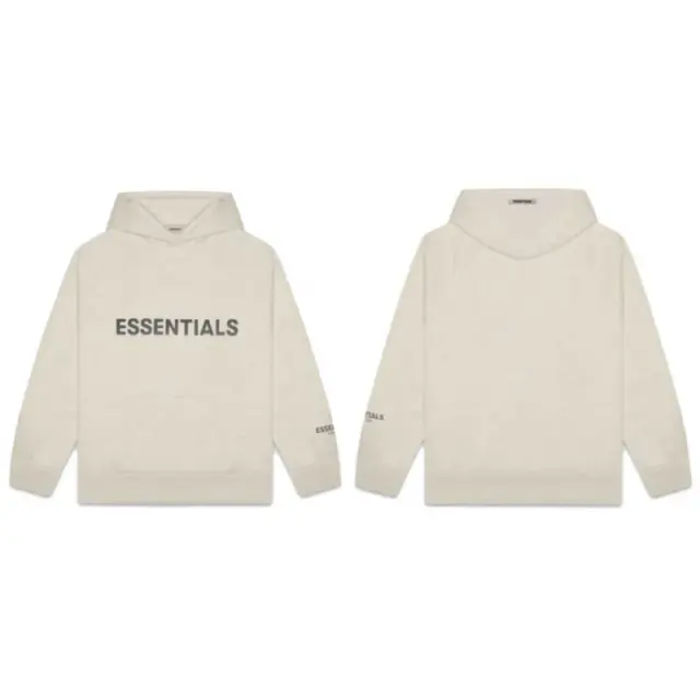 Fear of God Essentials 3D Silicon Applique Pullover Hoodie Oatmeal