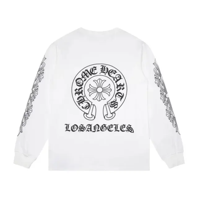 Chrome Hearts Los Angeles Horseshoe Long Sleeve T-Shirt White