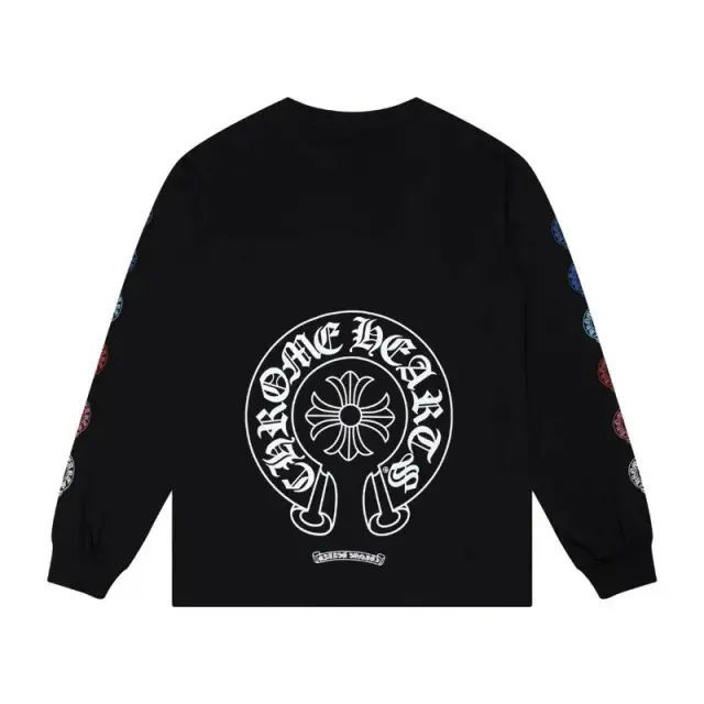 Chrome Hearts Multicolor Cross Horseshoe Long Sleeve T-Shirt Black