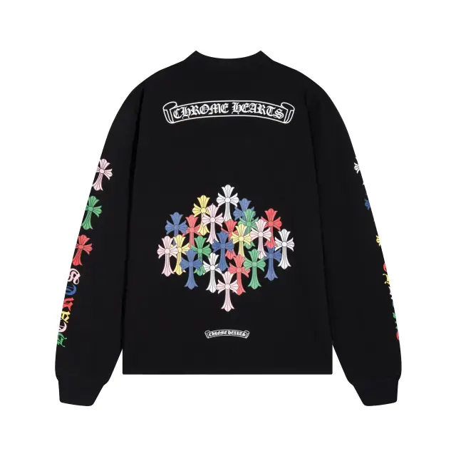 Chrome Hearts Multi Cross Cemetery Long Sleeve T-Shirt Black