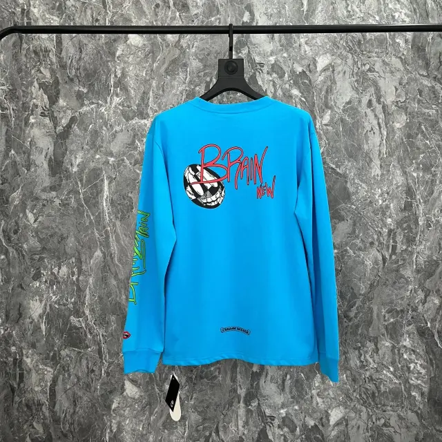 Chrome Hearts x Matty Boy Brain New Long Sleeve T-Shirt Blue