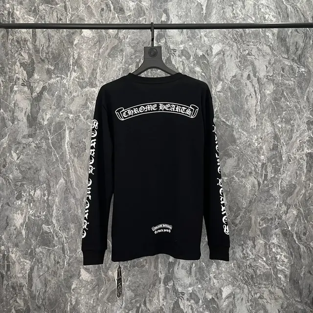 Chrome Hearts Scroll Logo Long Sleeve T-Shirt Black