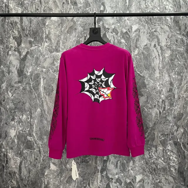 Chrome Hearts Spiderweb Long Sleeve T-Shirt Magenta
