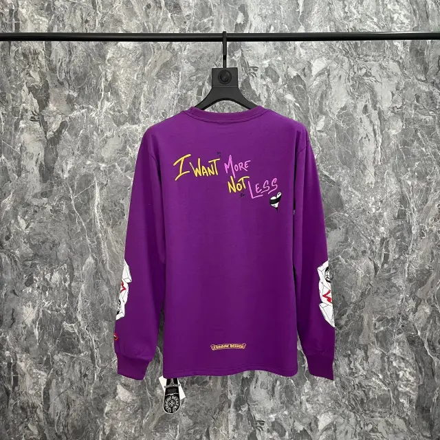 Chrome Hearts Matty Boy I Want More Not Less Long Sleeve T-Shirt Purple