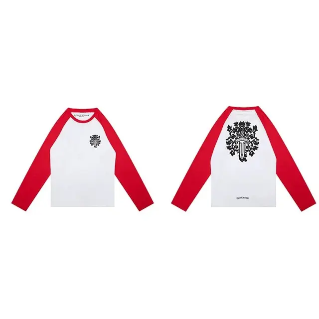 Chrome Hearts Dagger Raglan Long Sleeve T-Shirt White Red