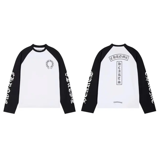 Chrome Hearts Raglan Long Sleeve T-Shirt White Black